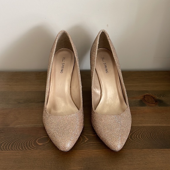 Champagne glitter heels size 8 - Picture 2 of 3